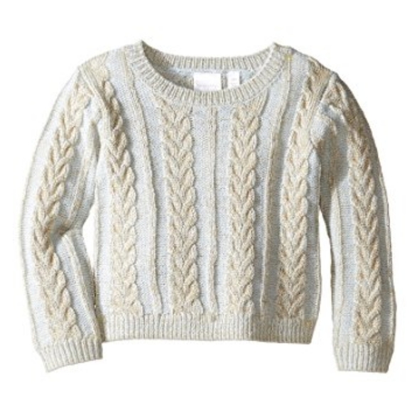 Kardashian Kids Other - Kardashian Kids Girls Cable knit Sweater Blue Gold